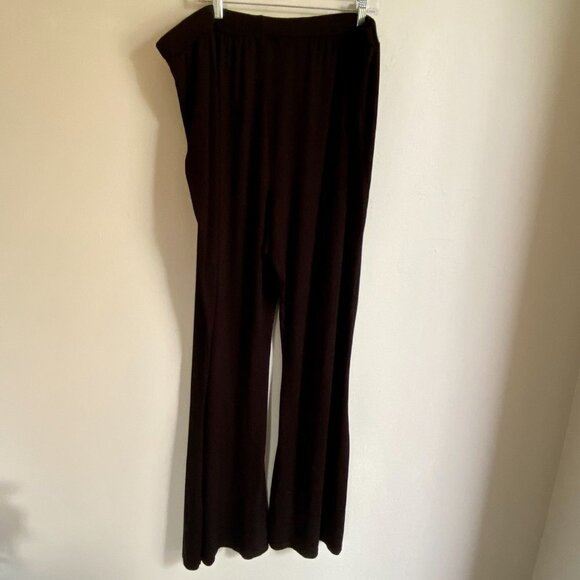 Boohoo Plus Basic Jersey Flare Trouser Pants Black Size 26 - Picture 3 of 12
